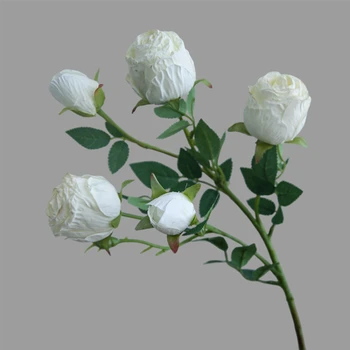 Beyaz Buket Yüksek Kaliteli yapay çiçekler Gül Küçük Tomurcuk Sahte Çiçek İpek Flores Ev Bahçe Düğün için DIY Dekor Masa