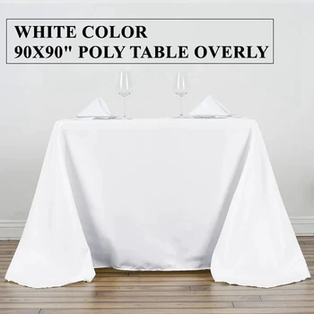 Beyaz ve Siyah Renk Kare Poli Masa Örtüsü Yerleşimi Ziyafet Düğün Olay Parti Dekorasyon İçin