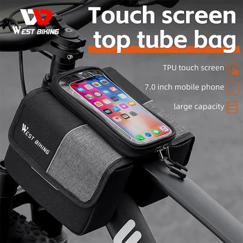 Bisiklet Çantası MTB Yol Bisikleti Çantası Hassas Dokunmatik Ekran Bisiklet Ön Tüp şasi çantası 7.0 İnç Cep Telefonu Çantası Bisiklet Aksesuarları