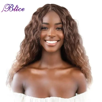 Blice Sentetik Peruk kıvırcık saç uzantıları Kağıt Oyunu Orta Kısmı kadın Günlük Peruk Doğal Saç Çizgisi Sarışın Renk Patlama Olmadan