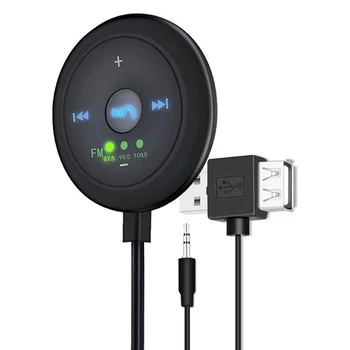 Bluetooth Araç Kiti FM Verici Alıcı 3.5 Mm AUX Ses Eller Serbest Arama Adaptörü Dahili Mikrofon İle LED Ekran