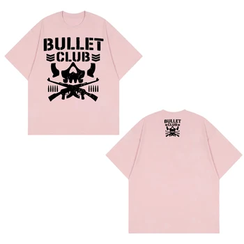 Bullet Kulübü pembe tişört Yeni Japonya Pro güreş Marty Scurll Kötü Kulübü Üstleri Moda Marka Moda Yüksek Sokak Erkekler Kadınlar Tees