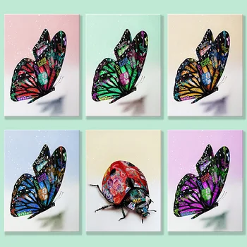 Böcek Posteri Renkli Güzel Kelebek Uğur Böceği Graffiti Duvar sanatı resim tuvali Baskı Modern Oturma Odası Ev Dekor boyama