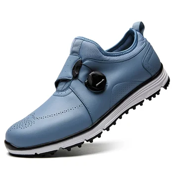 Büyük Boy 40-46 Golf ayakkabıları erkek Deri Su Geçirmez Sneakers Sivri Golfçü Ayakkabı Yüksek Kaliteli Golf ayakkabıları Sneakers erkekler için