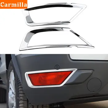 Carmilla 1 ÇİFT Araba Krom Styling Krom Arka Sis Lambası Kapağı İşıklar Trim Sticker Kapak Ford Ecosport 2018 için 2019 2020