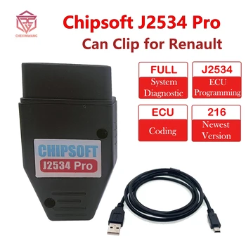 Chıpsoft J2534 Pro Renault Klip Can V216 VCI OBD2 Araç Teşhis Aracı Kabloları ve Konnektörleri J2534 Programlama ECU Kodlama