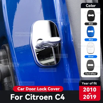 CİTROEN için C4 2010-2019 2018 Araba Kapı kilidi koruma kapağı Anti pas Paslanmaz Çelik Oto iç Dekorasyon Aksesuarları