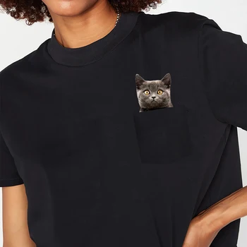 CLOOCL Komik Yavru Pamuklu T-Shirt İngiliz Stenografi Orta Parmak Cep T-shirt Erkek Kadın Kısa Kollu Gömlek Dropshipping