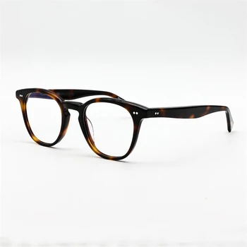 Desmon Vintage Gözlük Çerçevesi Erkekler Marka Tasarımcısı Retro Oval Asetat Şeffaf Lens Gözlük Reçete Spactacle Çerçeve