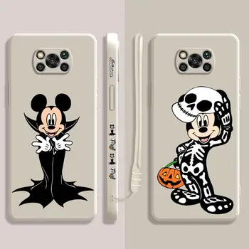 Disney Mickey Cadılar Bayramı Vampir İskelet Sıvı Kılıf Xiaomi POCO X3 X4 NFC M3 M4 M5 Pro F3 mi 10 11 12 Lite 12T 11T 10T