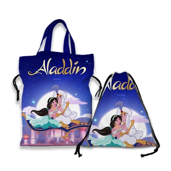 Disney Prenses Yasemin A7064 Anime Öğle Yemeği Çantaları Özelleştirilmiş Karikatür İpli Çanta Çanta Rahat Saklama Unisex Hediye