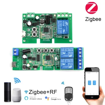 DIXSG Zigbee Akıllı röle anahtar modülü 1/2 Kanal AC / DC 7-32V USB 5V RF / APP Kablosuz Uzaktan Kumanda Akıllı Ev