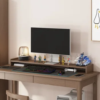Dizüstü Masaüstü Taban Ofis Masaları katı ahşap Bilgisayar Monitörü depolama rafları TV Dolabı Yükseltilmiş Raf Masaüstü laptop standı