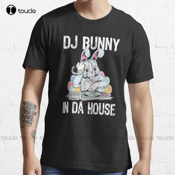 Dj Bunny Da Evi Tavşan Komik Paskalya-Yaptım Bazı Bunny Demek Paskalya Komik paskalya tavşanı-T-Shirt Tüm Mevsim Gd Hip Hop Retro