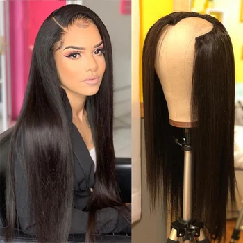 Doğal Siyah 24 inç Yumuşak Uzun İpeksi Düz U Parçası Peruk Avrupa Remy insan saçı peruk Yahudi Tutkalsız Peruk Kadınlar İçin peruk