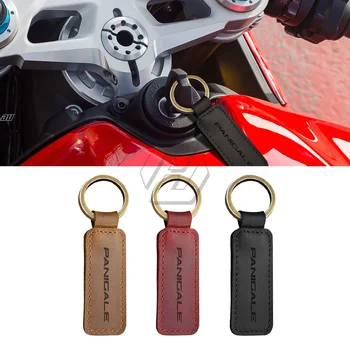 Ducati 899 959 1099 1199 1299 için Panigale V4 Anahtar Motosiklet Anahtarlık İnek Derisi Anahtarlık