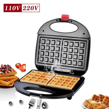 Elektrikli Waffle Makineleri 3 Dakika Pişirme Yapışmaz ızgara veya Sandviç Tabakları Çok Fonksiyonlu Mutfak Fırın Kahvaltı Makinesi