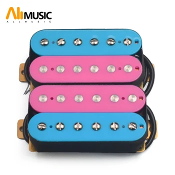 Elektro Gitar Pickup Humbucker Çift Bobin Bölme Pikap 4 İletken Kablo N-7.5 K/B - 15K Çıkış Mavi / Mor