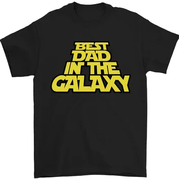 En iyi Baba Galaxy Komik Babalar Günü erkek tişört %100 % Pamuk