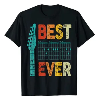 En iyi Gitar Baba Hiç Akorları T-Shirt Komik Baba Koca Hediye Müzik Sevgilisi Grafik Tee Üst Erkek Moda Müzik Aleti Giyim