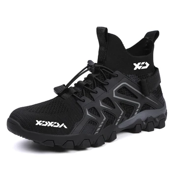 Erkek Balıkçılık Ayakkabı Açık Kaymaz Nefes Tırmanma Sneakers Unisex Yüksek Top Örgü Çabuk kuruyan Yukarı Ayakkabı yürüyüş botları