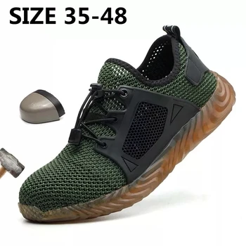 Erkek güvenlik ayakkabıları Nefes Çelik Ayak Kaymaz iş ayakkabısı Yıkılmaz Ayakkabı Delinmez İş Sneakers
