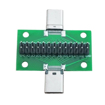 Erkek Kadın Tipi C Testi PCB kartı Evrensel Kurulu USB 3.1 Portu İle 20.6X36. 2MM Test Kurulu Pimleri İle