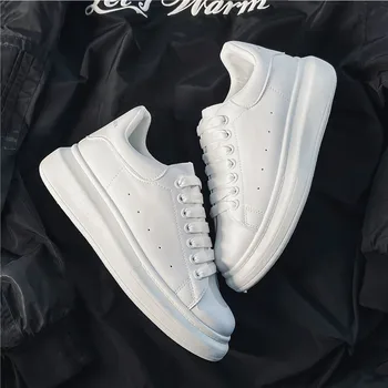 Erkek Klasik Beyaz Rahat spor ayakkabı Lace up koşu ayakkabıları Moda spor salonu ayakkabısı Açık Hafif Platform Kadın Ayakkabı