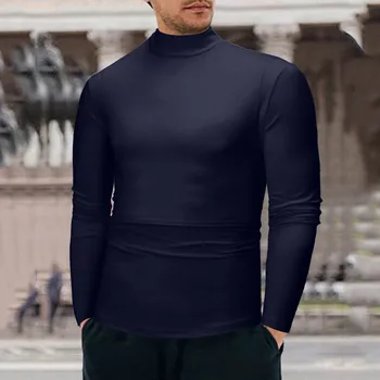 Erkek Kış Sıcak Düşük Moda termal iç çamaşır Erkekler Temel Düz T Shirt Bluz Kazak Uzun Boy Japon Tarzı