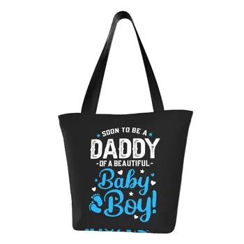 Erkek Yakında Bir Baba Olmak Bir Erkek Bebek Yeni Baba Çanta Taşınabilir alışveriş çantası Büyük Kapasiteli