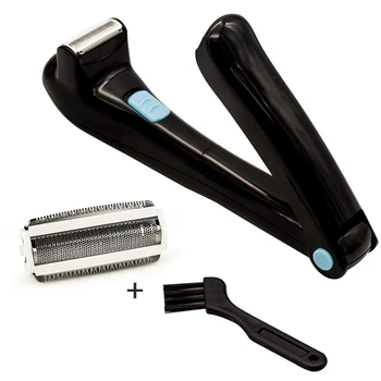 Erkekler Tıraş 180 Derece Katlanabilir Elektrikli Geri Saç Tıraş Makinesi Pil Manuel Uzun Saplı Saç Çıkarıcı