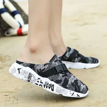 Esportivo Deri Sandalet Boyutu 39 Flip Flop Balıkçılık erkek ayakkabısı Deri Rahat Hemşire Takunya Bağcıksız Tenis
