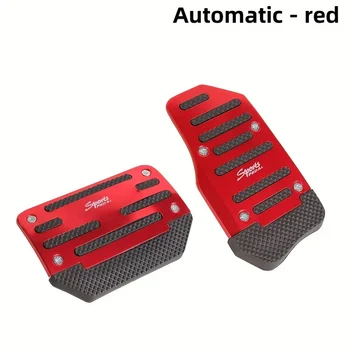 Evrensel AluminumManual Serisi AutomaticNon-SlipCar PedalCover Seti Kiti Kırmızı / Mavi / Gümüş AutoAccessories