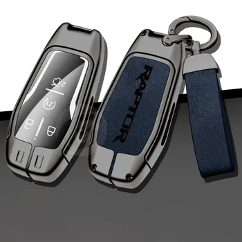 Evrensel Araba uzaktan kumandalı anahtar Kılıfı Ford Raptor için Kabuk Koruyucu Metal Anahtarlık Anahtarlık ile İç Aksesuarları