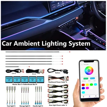 EZoneTronics için ortam ışığı araba iç nefes Pano kapı dekorasyon LED şerit ışıkları Neon App 12V ambiyans aydınlatma