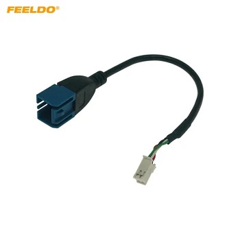 FEELDO Araba Ses Girişi Medya Veri Kablosu Mini USB 4Pin Kablo Adaptörü Nissan Ford Serisi Için USB AUX Transferi