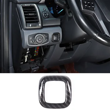 Ford Ranger 2022 için ABS Karbon Doku Tarzı Araba İç Kaput Anahtarı Çerçeve Dekoratif Sticker İç Kalıp Aksesuarları