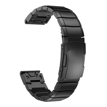 Garmin Fenix 6 Akıllı spor saat Fenix 5/5S / 5X Metal Paslanmaz Çelik bilezik kayışı saat kayışı 22Mm-Siyah