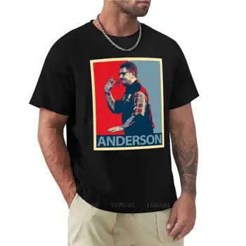 Gary Anderson vintage sanat T-Shirt anime giyim grafik t shirt büyük ve uzun boylu t shirt erkekler için siyah pamuklu erkek tişörtü
