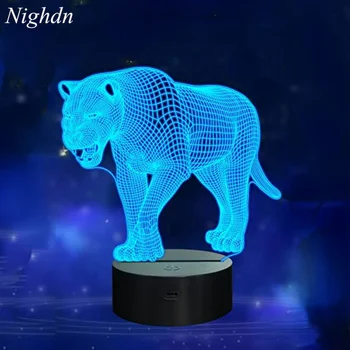 Gece lambası Çocuklar için Aslan 3D Hayvanlar Başucu Lambası 16 Renk Değiştirme Uzaktan Kumanda Noel doğum günü hediyesi için Çocuk Erkek Bebek