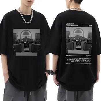 Genç Thug 2023 Müzik Albümü İş İş Tshirt Erkekler Moda Hip Hop Vintage Popüler yazlık t-Shirt Büyük Boy Streetwear