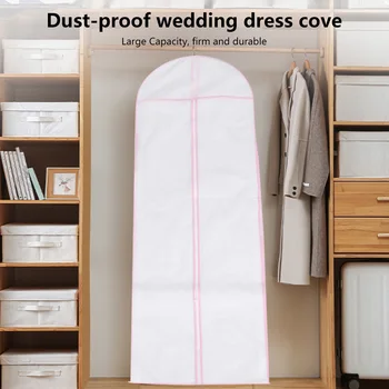 Giysi saklama Çantası düğün elbisesi Çantası Elbise Asılı Konfeksiyon Elbise Ceket Su Geçirmez Toz Geçirmez Ev saklama çantası Dokunmamış Zanaat