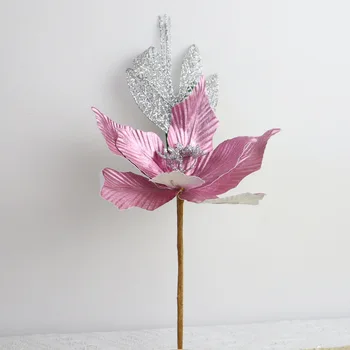 Glitter yapay çiçek Noel Dekorasyon Aksesuarları İçin İpek Flores Ev Noel ağaç dekor Aksesuarları Simülasyon Şube