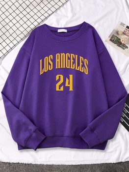 Grunge Kadın Hoodie Los Angeles 24 California Mektup Baskılar Üst Streç Uzun Kollu Tişörtü Nefes Bayanlar Streetwear