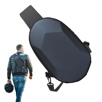 Göğüs Çantası Erkekler için Sert Kabuk Erkekler Crossbody Çanta Seyahat tek kollu çanta USB Portu ile Kulaklık Jakı Omuz Çantaları için spor yürüyüş