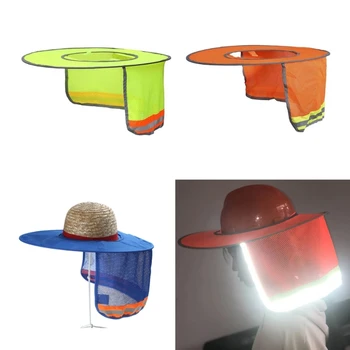 Güneş Gölge Örgü Güneşlik Yüksek Görünürlük Yansıtıcı Şerit Nefes UV Koruma Boyun Kalkanı Sert Şapka