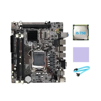 H55 Anakart LGA1156 Destekler I3 530 I5 760 Serisi CPU DDR3 Bellek Anakart + I5 750 CPU + SATA Kablosu + Termal Ped