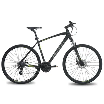 HILAND özel toptan 700c alüminyum bisiklet hibrid süspansiyon çatal 24 hız mens şehir bisikleti 