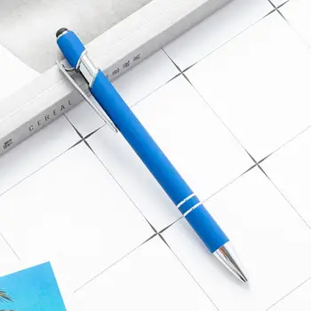 Hiçbir Koku 2 Adet Evrensel Alüminyum Çubuk Tükenmez işaretleme kalemleri Kompakt İtme Tükenmez Kalem Klip ile Okul Malzemeleri