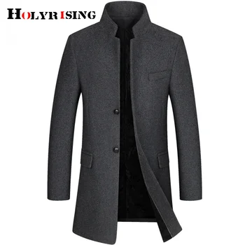 Holyrising erkek yün ceket rüzgarlık ceket 2024 kış yüksek kaliteli kalın trençkot 18961-5